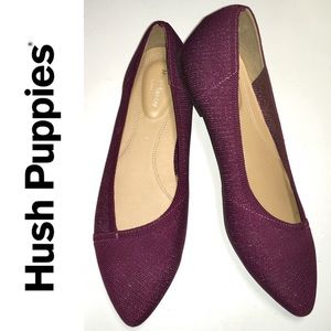 HUSH PUPPIES wine sparkly pointed toe flats